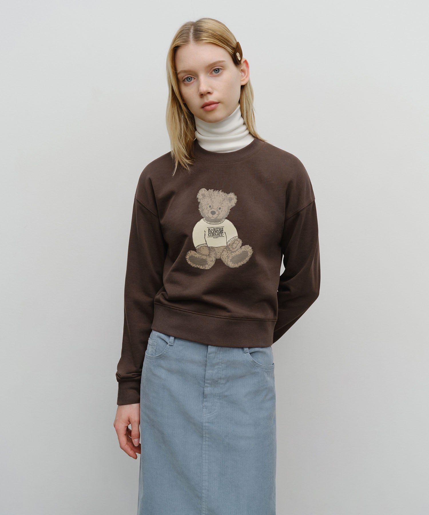 Marithé François Girbaud - W Doodle Bear Crop Sweatshirt