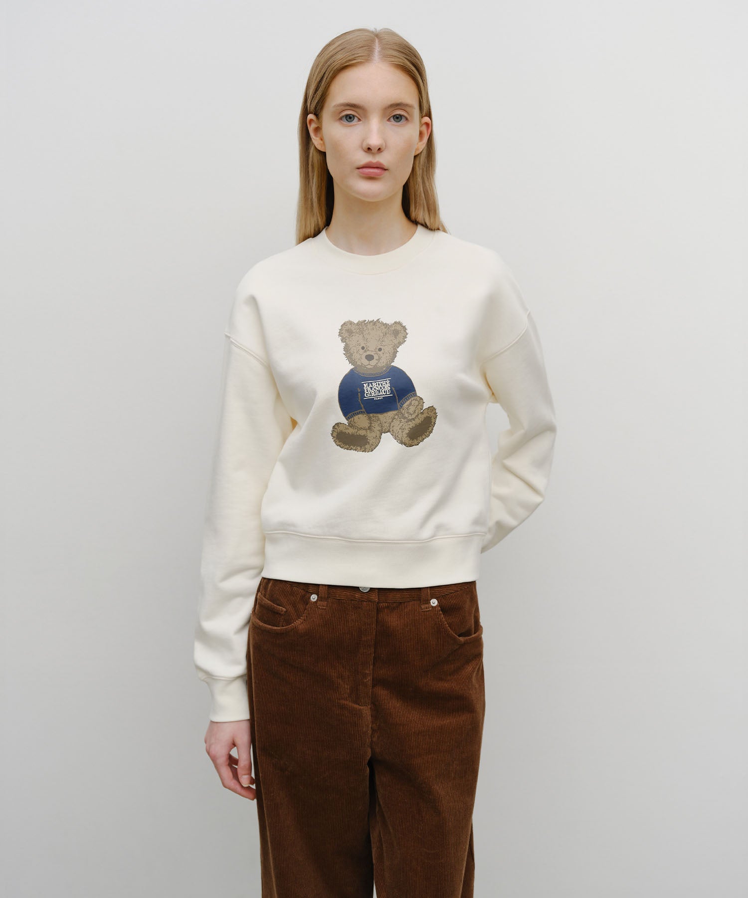 Marithé François Girbaud - W Doodle Bear Crop Sweatshirt