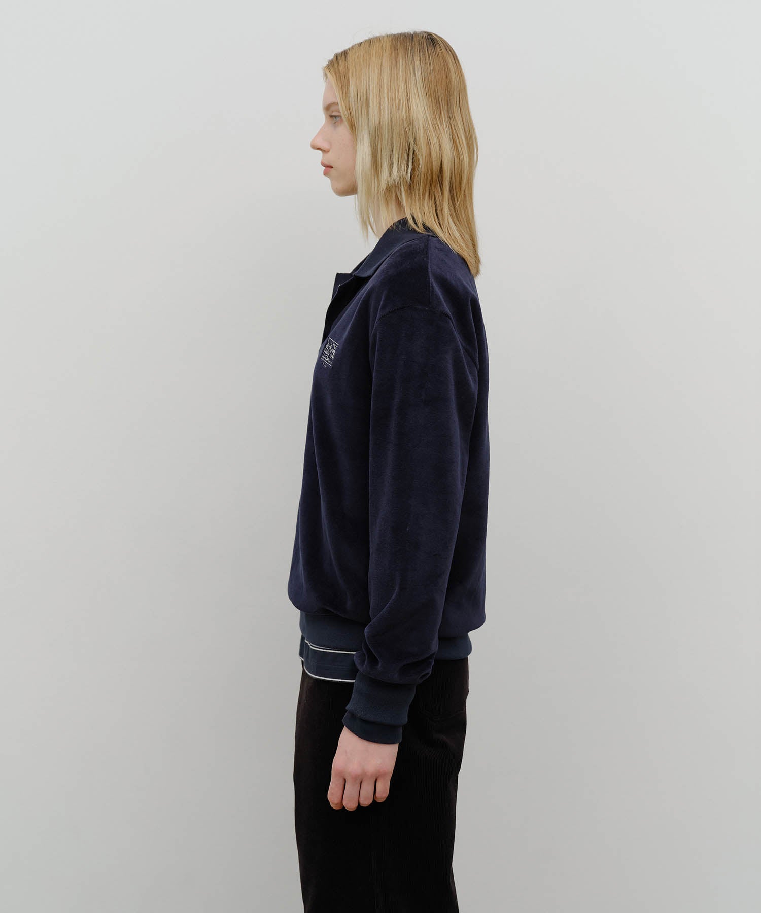 Marithé François Girbaud - Classic Logo Collared Velour Sweatshirt