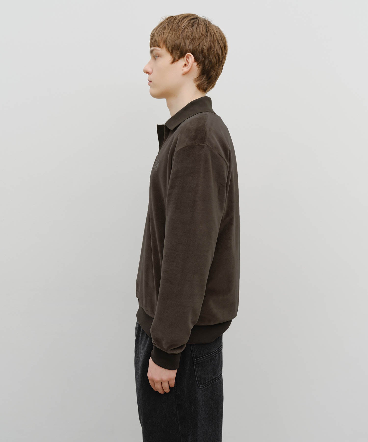Marithé François Girbaud - Classic Logo Collared Velour Sweatshirt