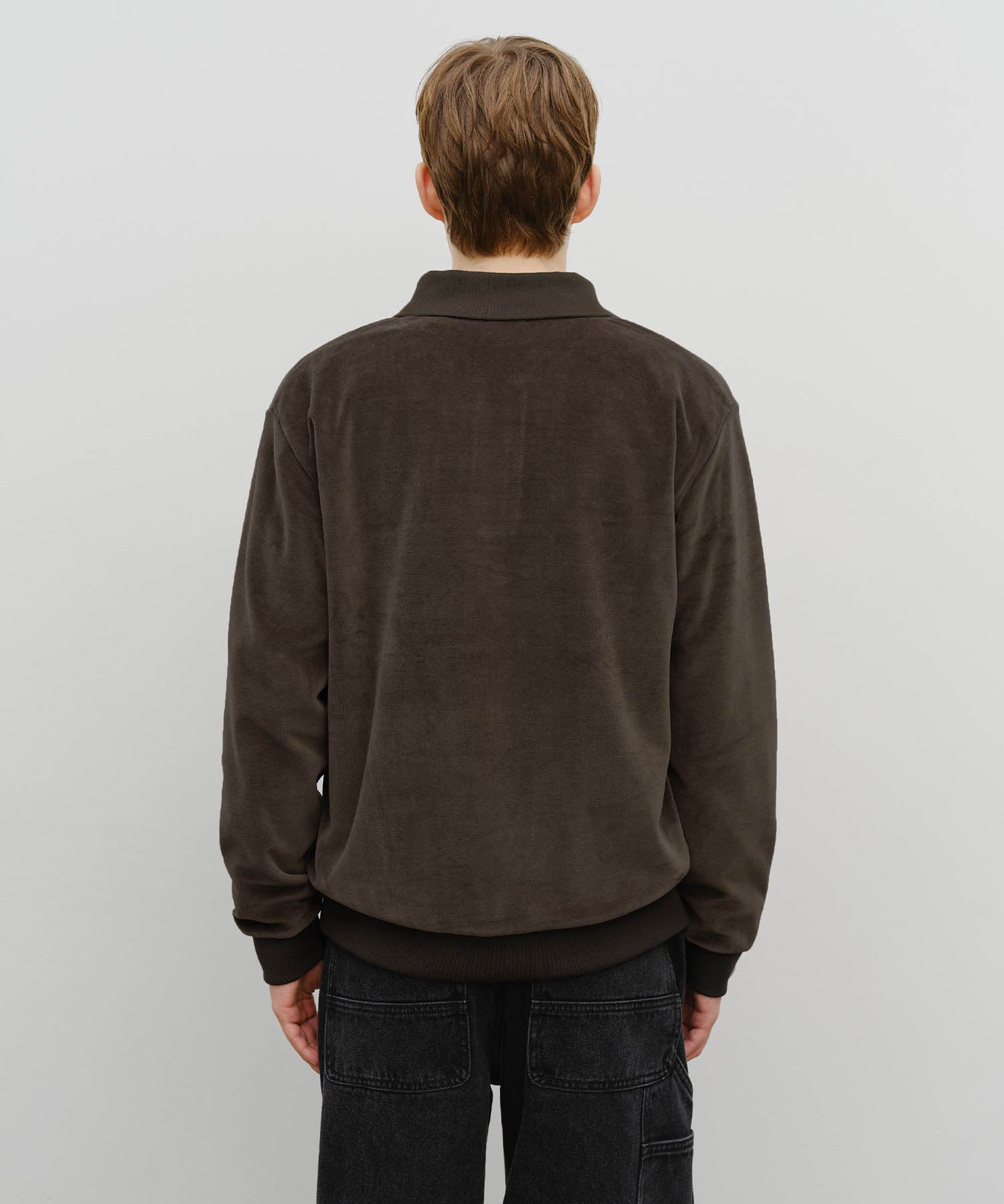 Marithé François Girbaud - Classic Logo Collared Velour Sweatshirt