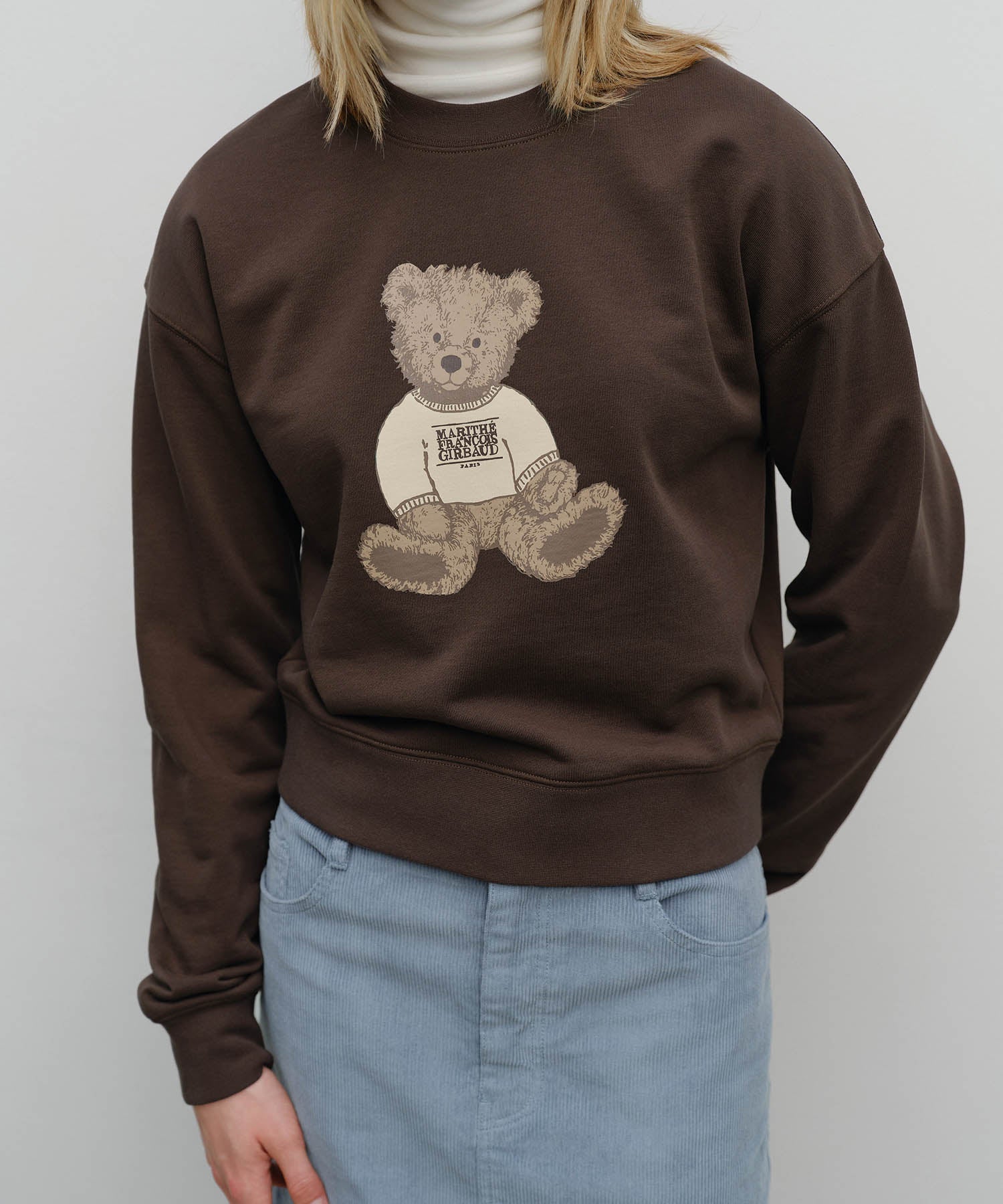 Marithé François Girbaud - W Doodle Bear Crop Sweatshirt