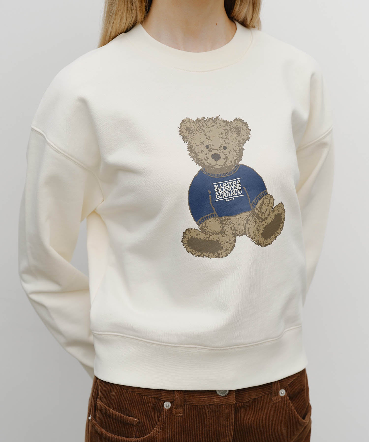 Marithé François Girbaud - W Doodle Bear Crop Sweatshirt