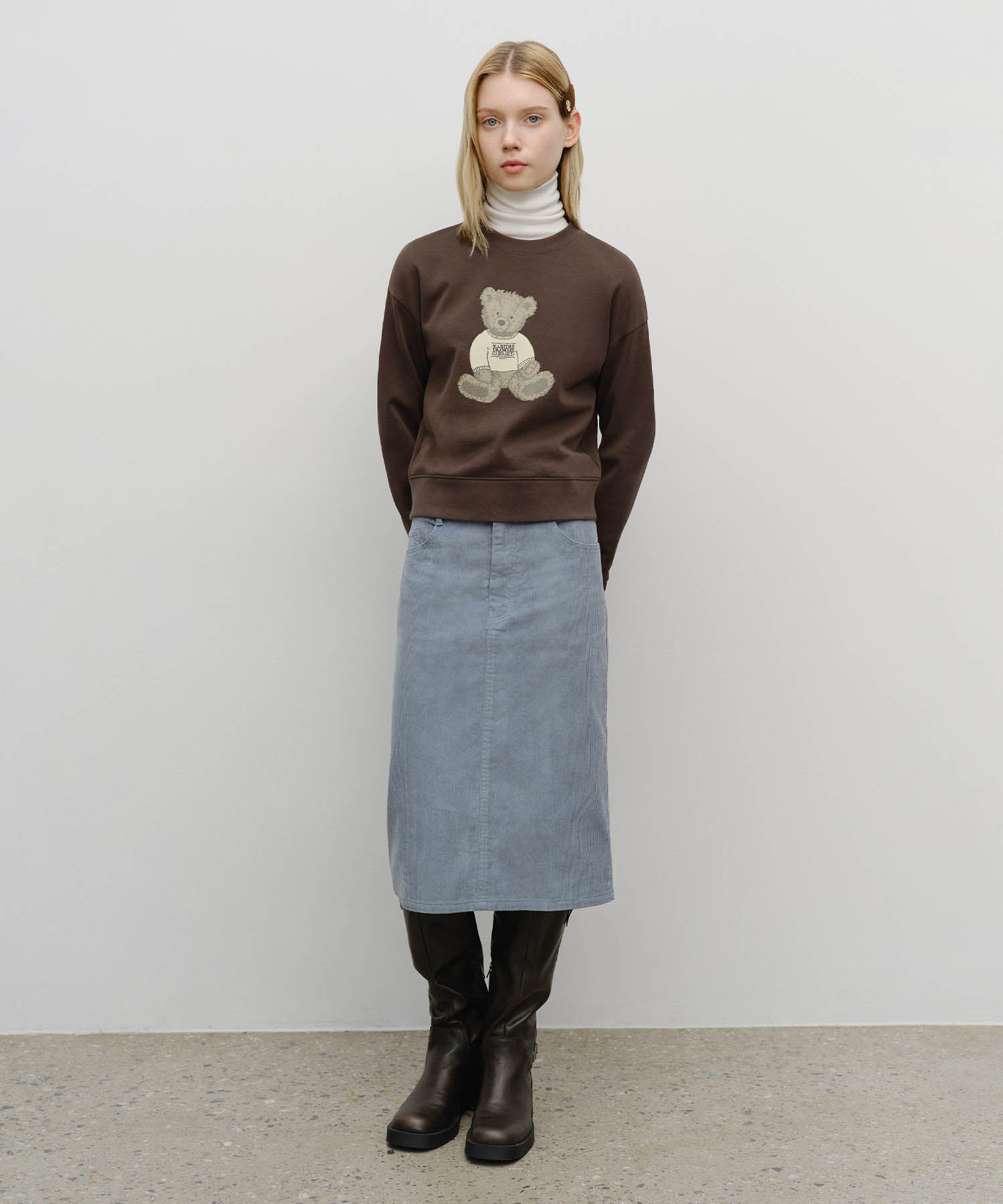 Marithé François Girbaud - W Doodle Bear Crop Sweatshirt