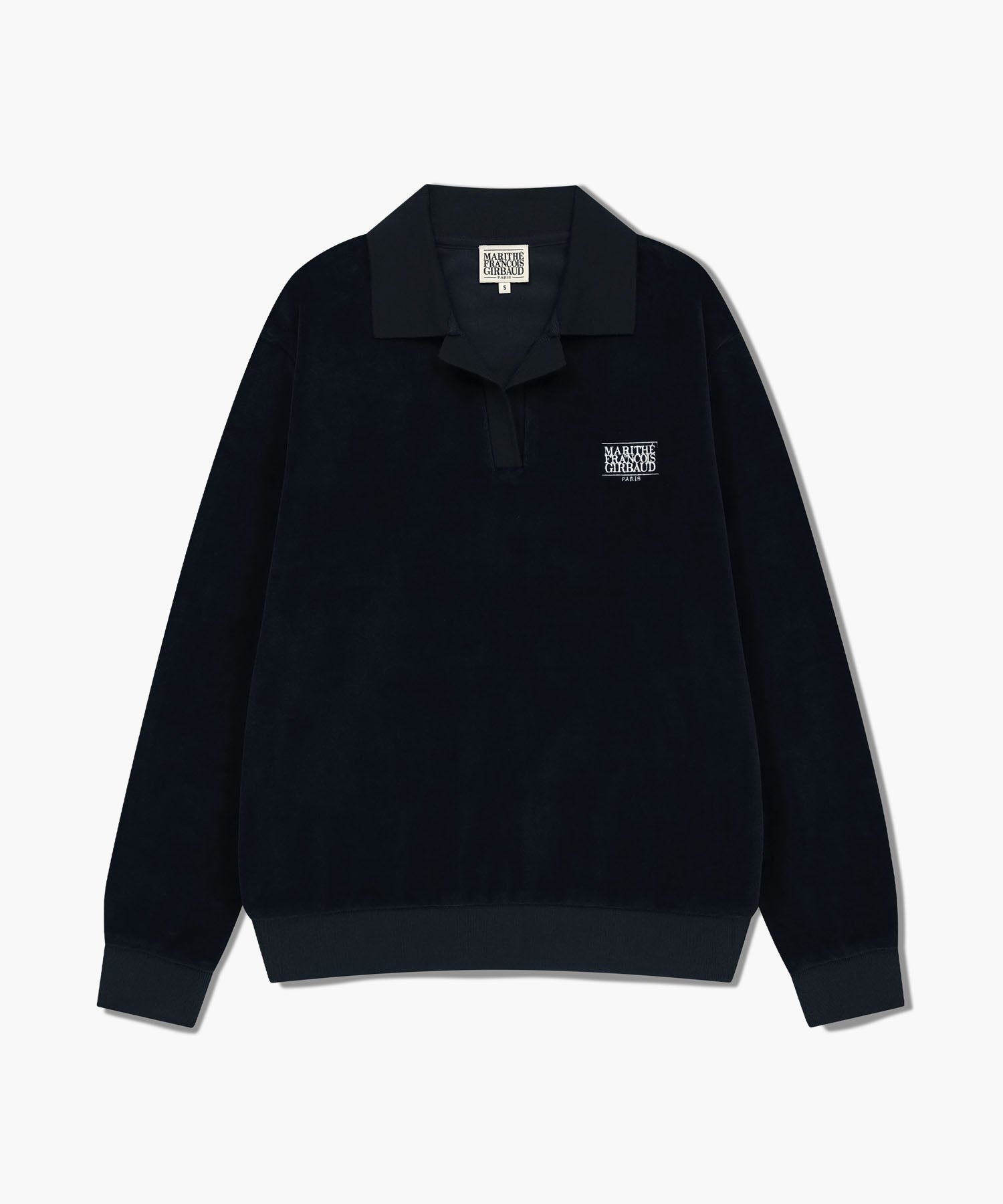 Marithé François Girbaud - Classic Logo Collared Velour Sweatshirt