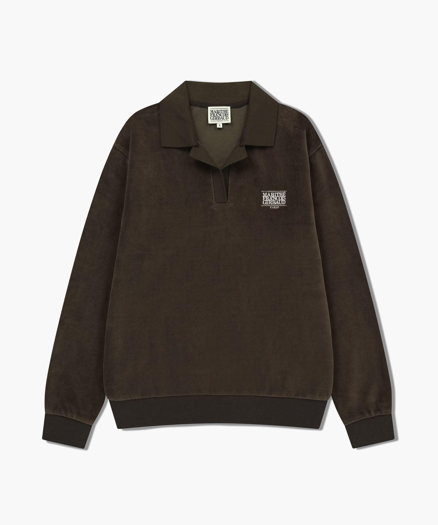 Marithé François Girbaud - Classic Logo Collared Velour Sweatshirt