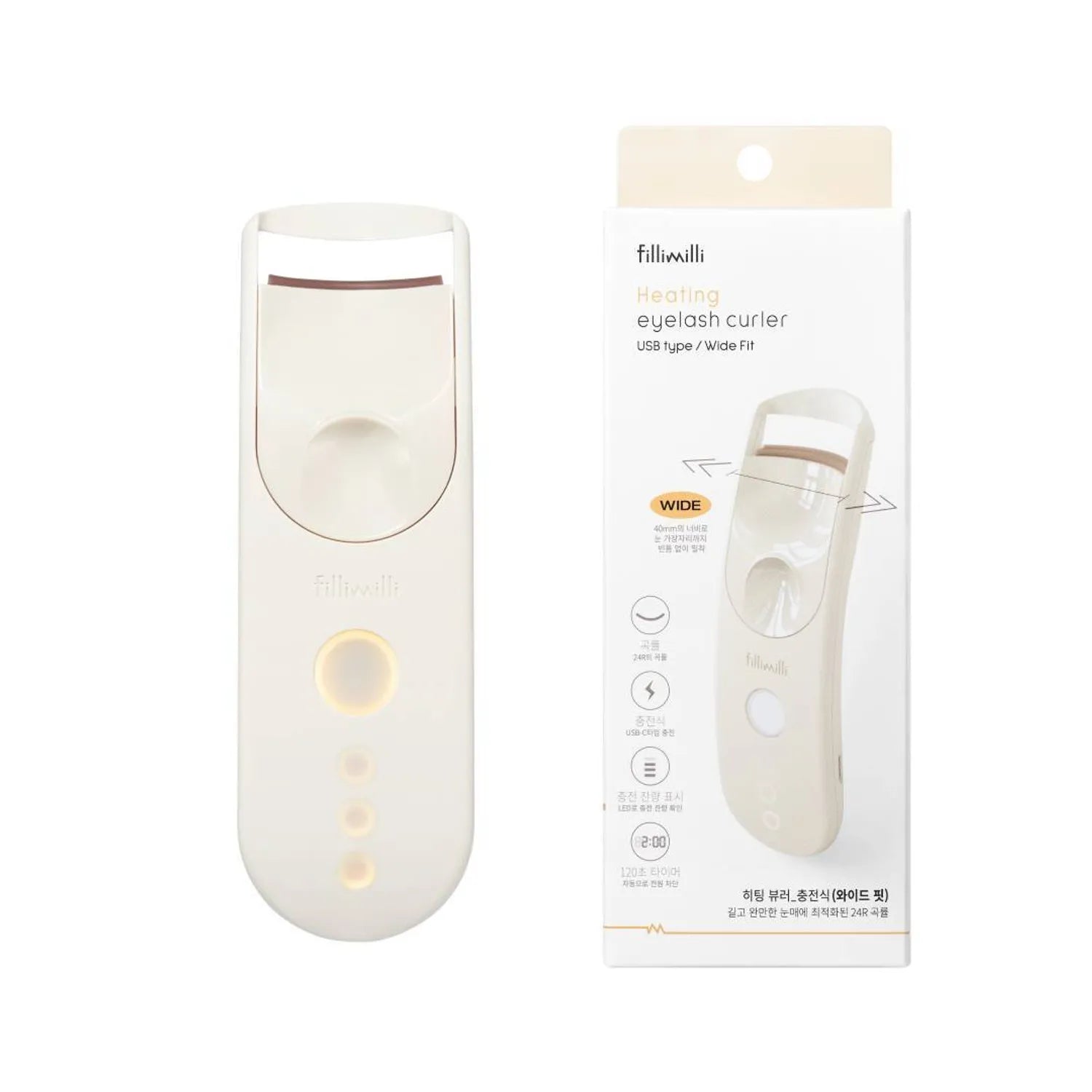 Fillimilli Heating Eyelash Curler (3 Types, Rechargeable)