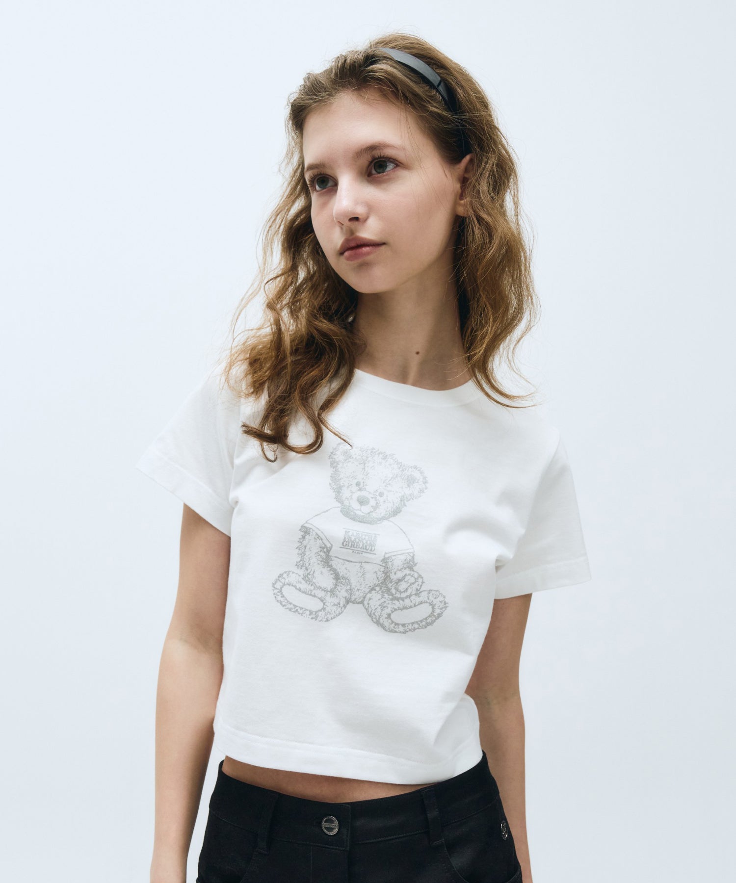 Marithé François Girbaud - W Sketch Doodle Bear Crop Tee