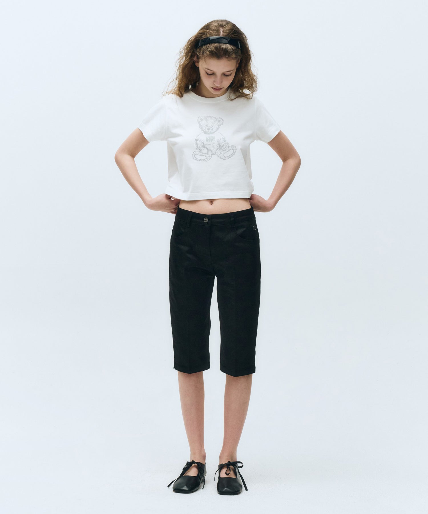 Marithé François Girbaud - W Sketch Doodle Bear Crop Tee