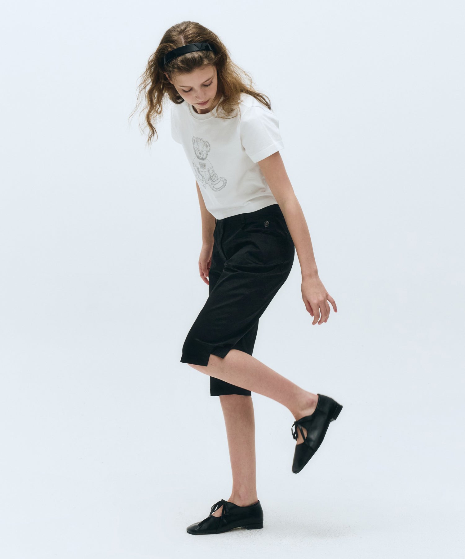 Marithé François Girbaud - W Sketch Doodle Bear Crop Tee