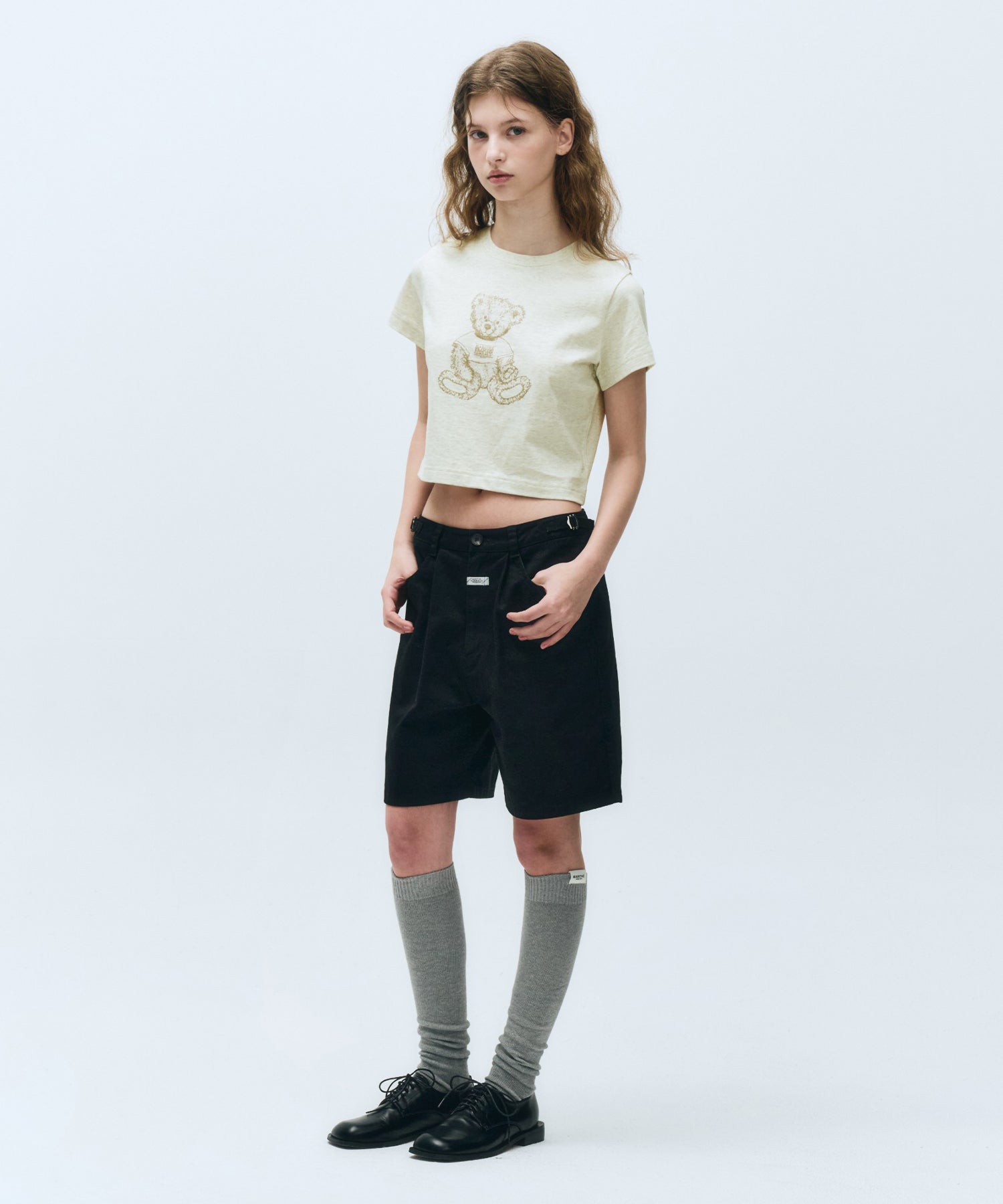 Marithé François Girbaud - W Sketch Doodle Bear Crop Tee