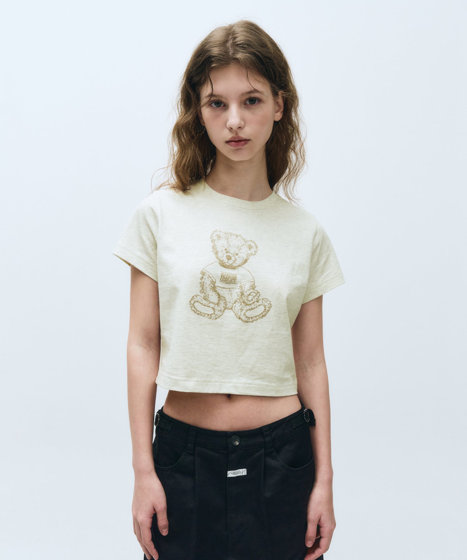 Marithé François Girbaud - W Sketch Doodle Bear Crop Tee