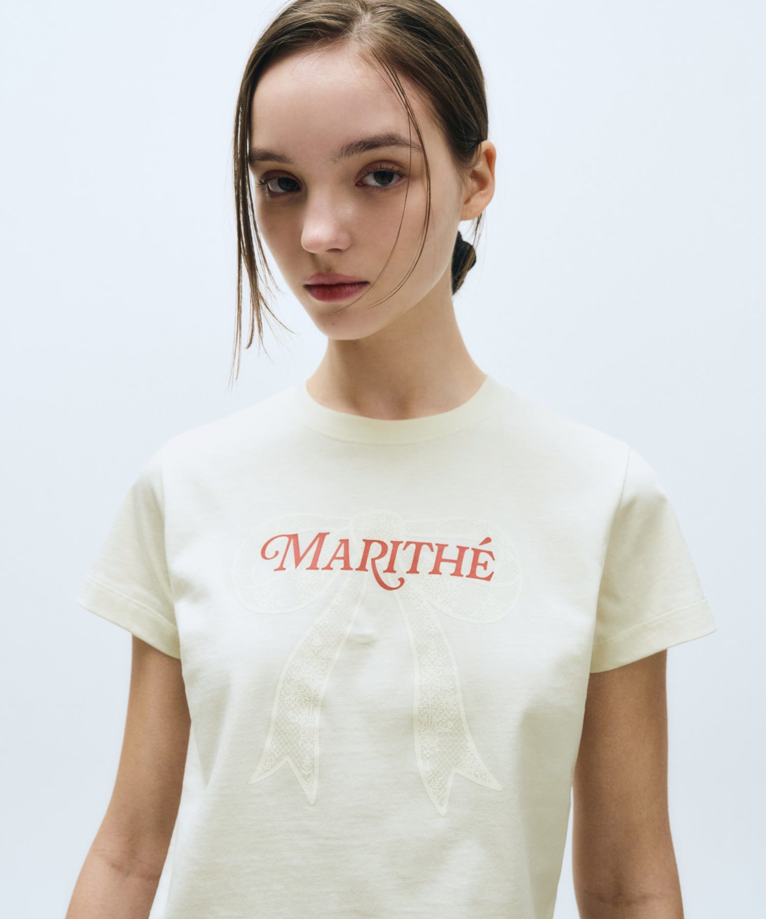 Marithé François Girbaud - W Ribbon Graphic Crop Tee