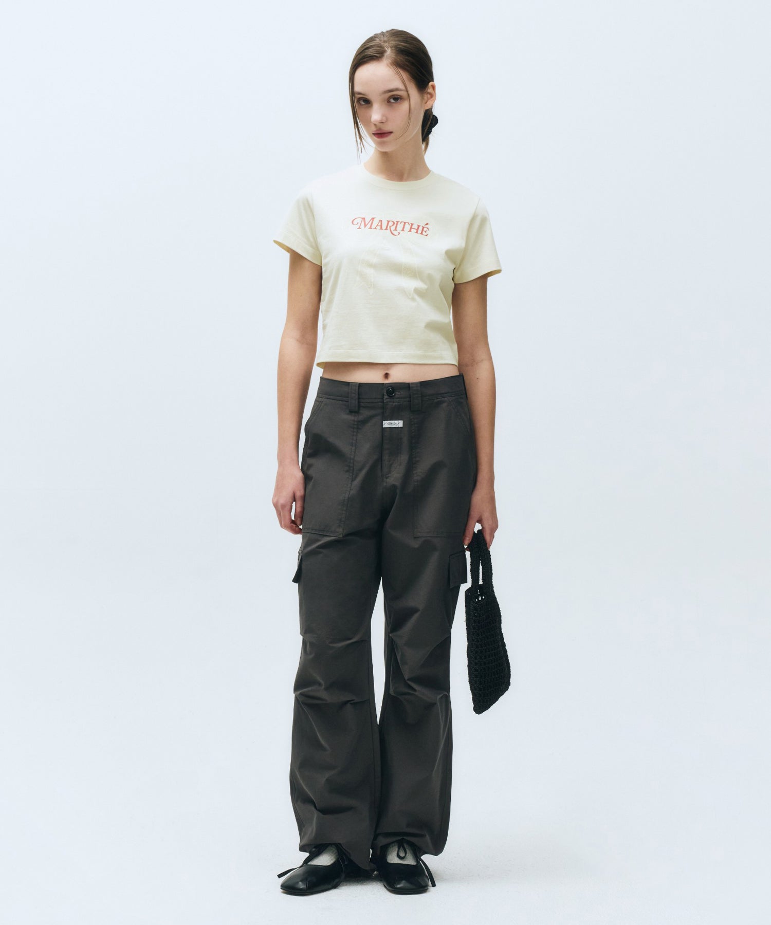 Marithé François Girbaud - W Ribbon Graphic Crop Tee
