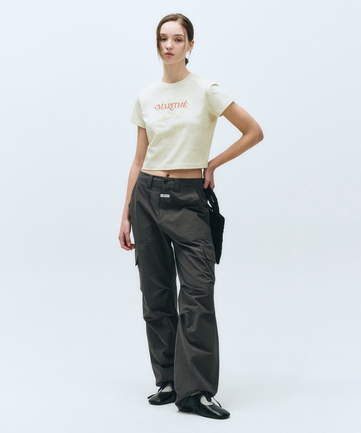 Marithé François Girbaud - W Ribbon Graphic Crop Tee
