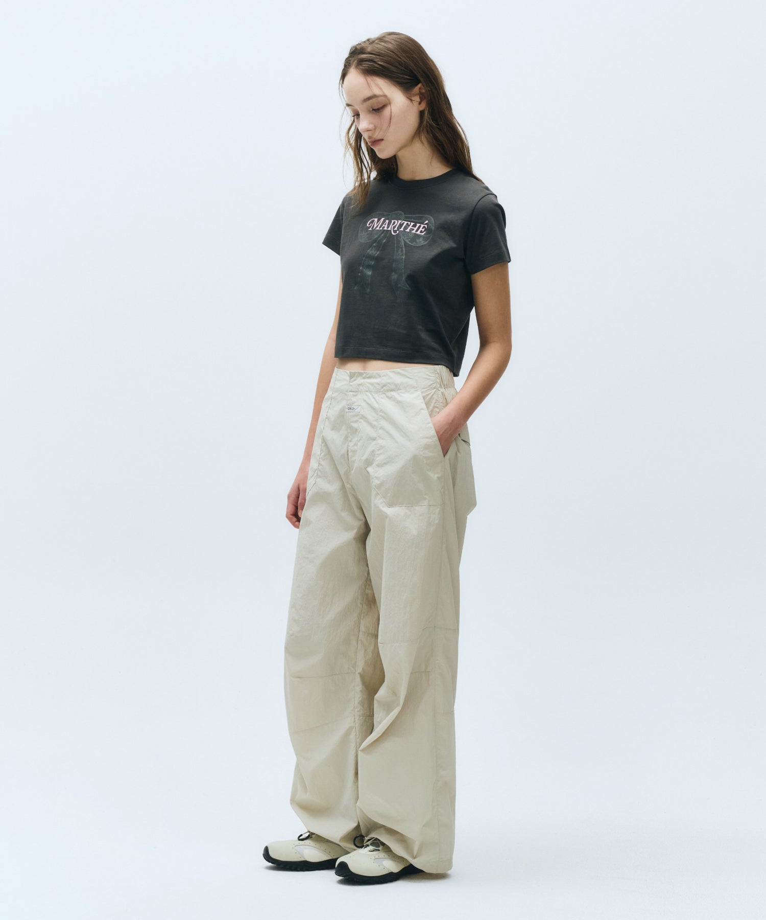 Marithé François Girbaud - W Ribbon Graphic Crop Tee
