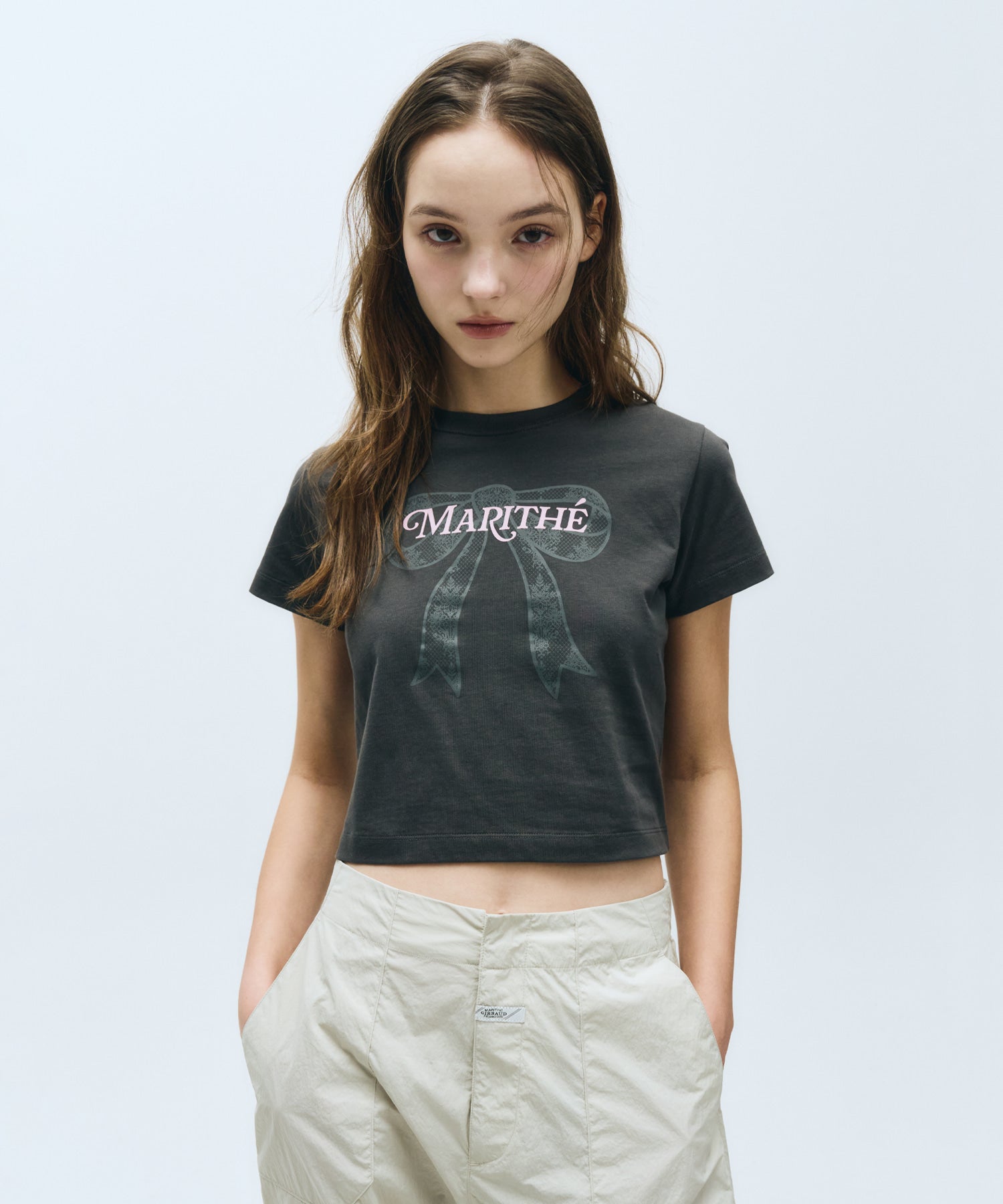 Marithé François Girbaud - W Ribbon Graphic Crop Tee