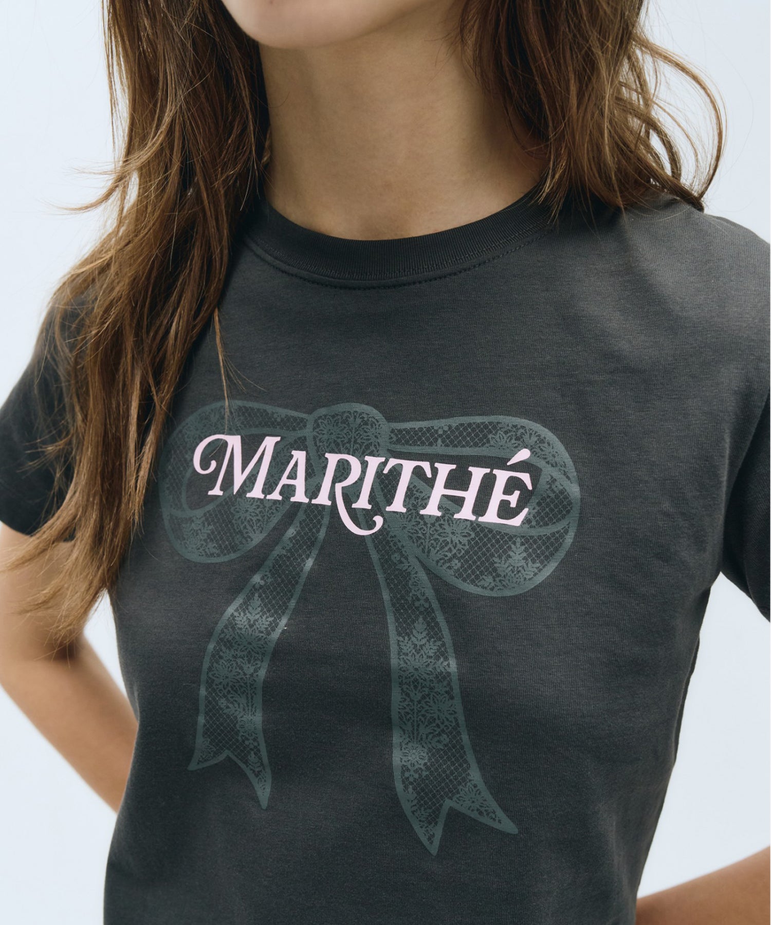 Marithé François Girbaud - W Ribbon Graphic Crop Tee