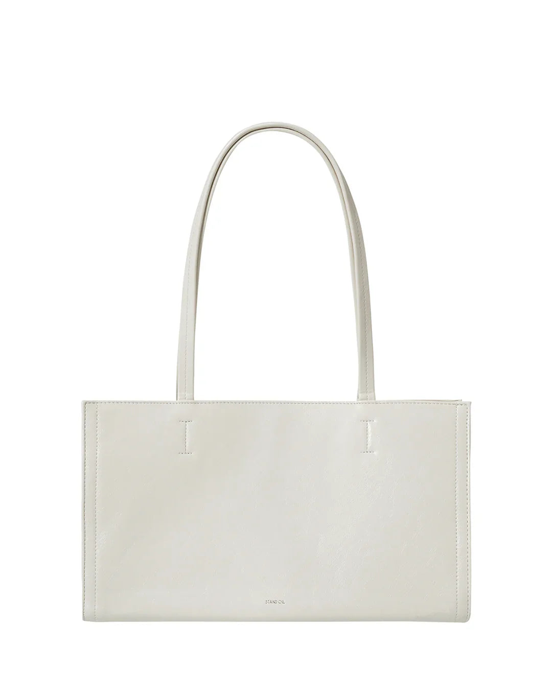 STAND OIL Oblong Bag in Cream, rectangular laptop tote from Seoul