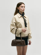 MARGESHERWOOD Soft Boston Ew Baguette Bag - Washed Brown Leather