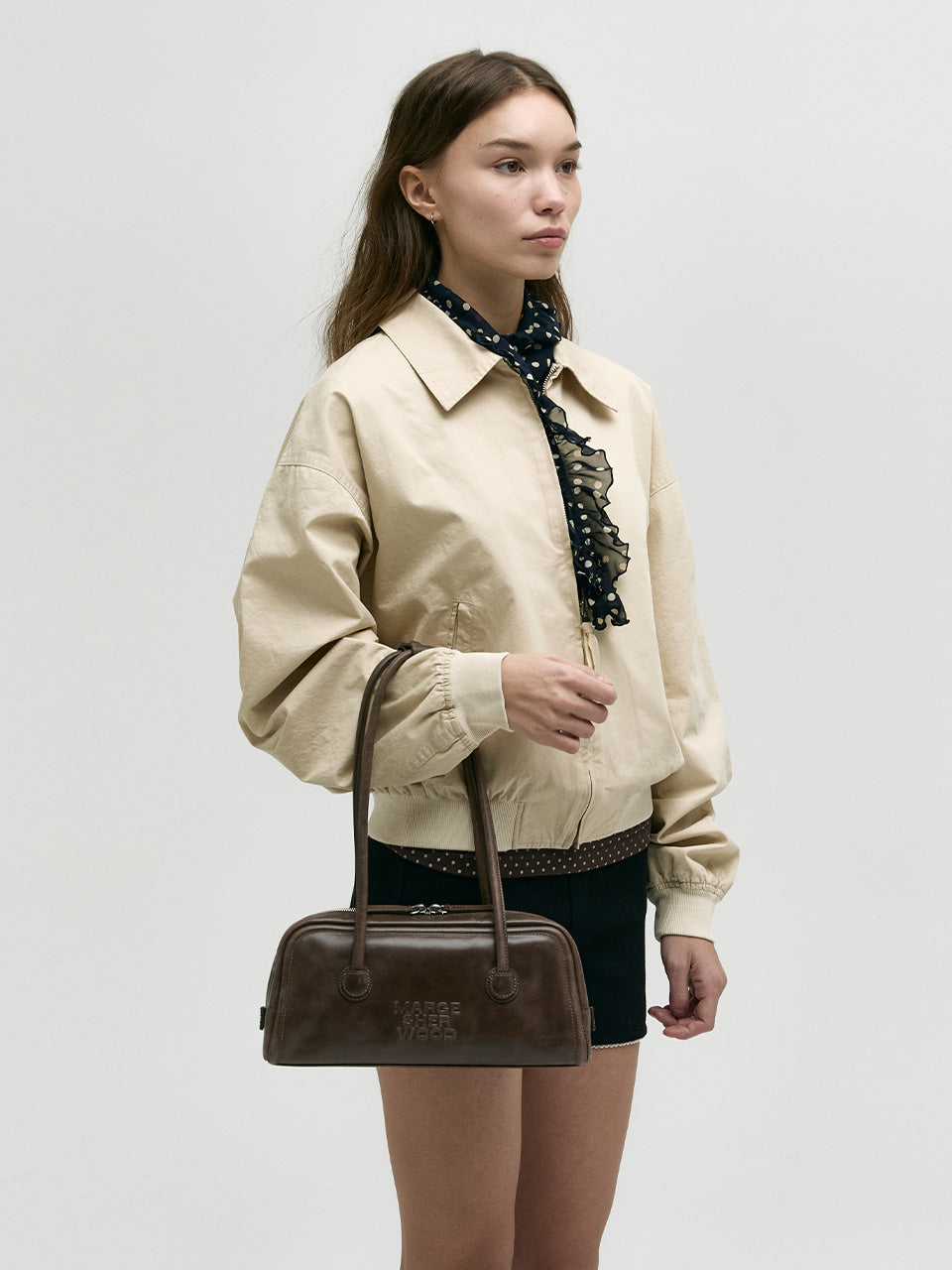 MARGESHERWOOD Soft Boston Ew Baguette Bag - Washed Brown Leather