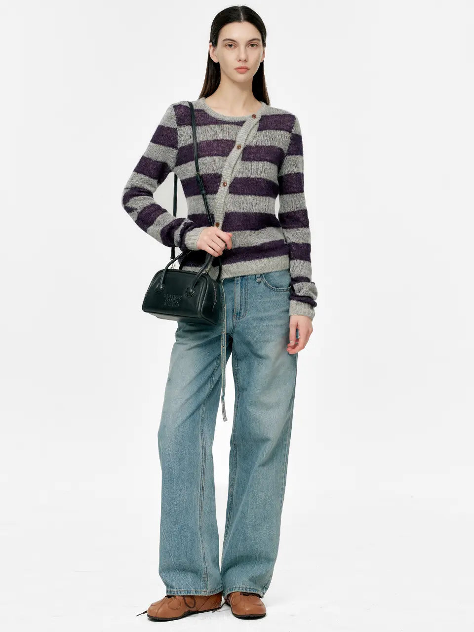 MARGESHERWOOD Soft Tote Mini Bag in Navy Pull-up leather