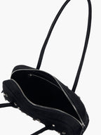 MARGESHERWOOD Soft Boston Ew Baguette Bag - Black Studded Suede