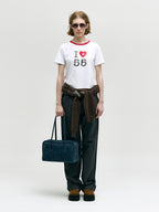 MARGESHERWOOD Soft Boston Bag - Indigo Nubuck