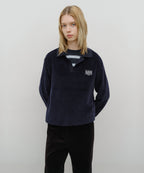 Marithé François Girbaud - Classic Logo Collared Velour Sweatshirt