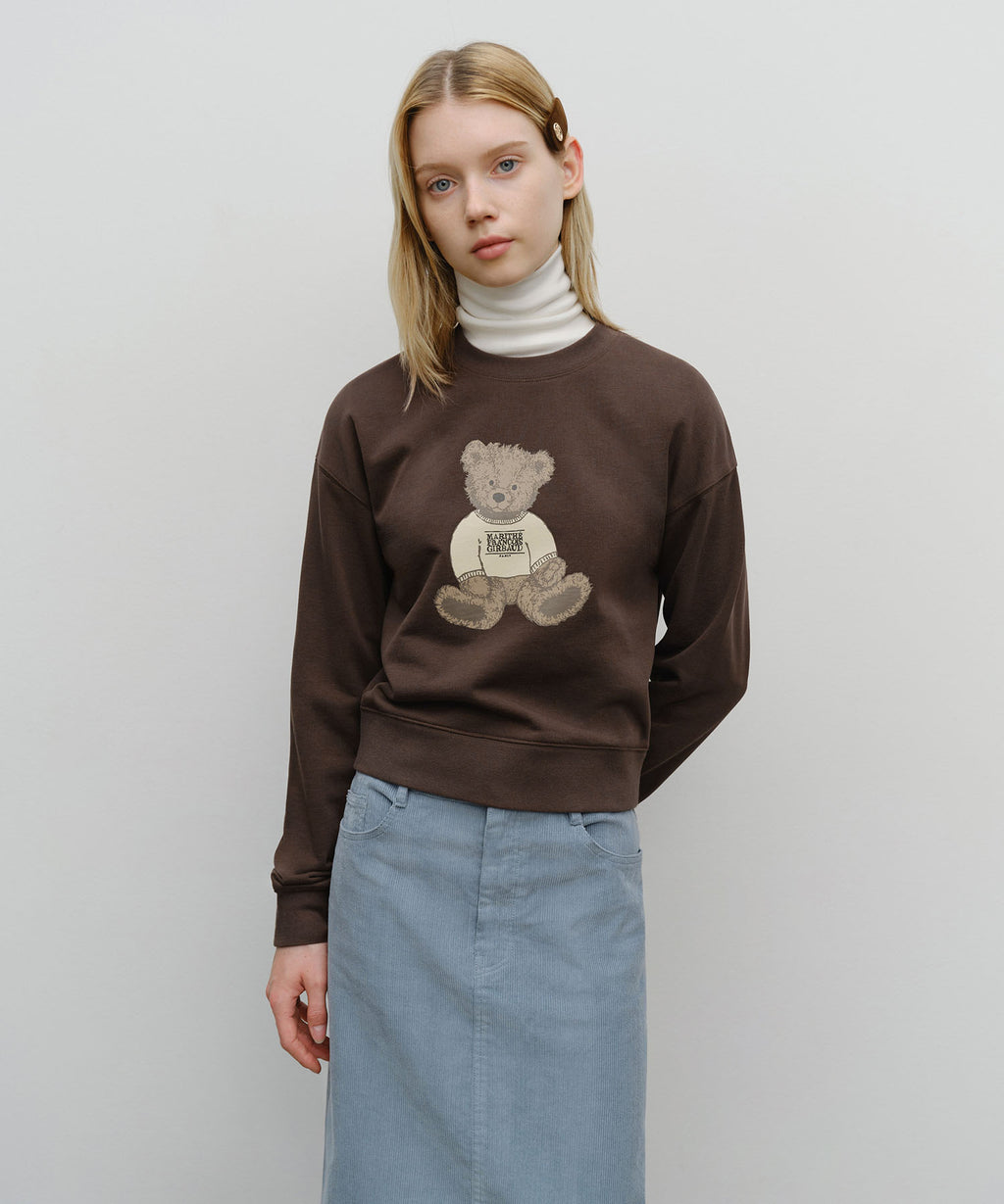 Marithé François Girbaud - W Doodle Bear Crop Sweatshirt