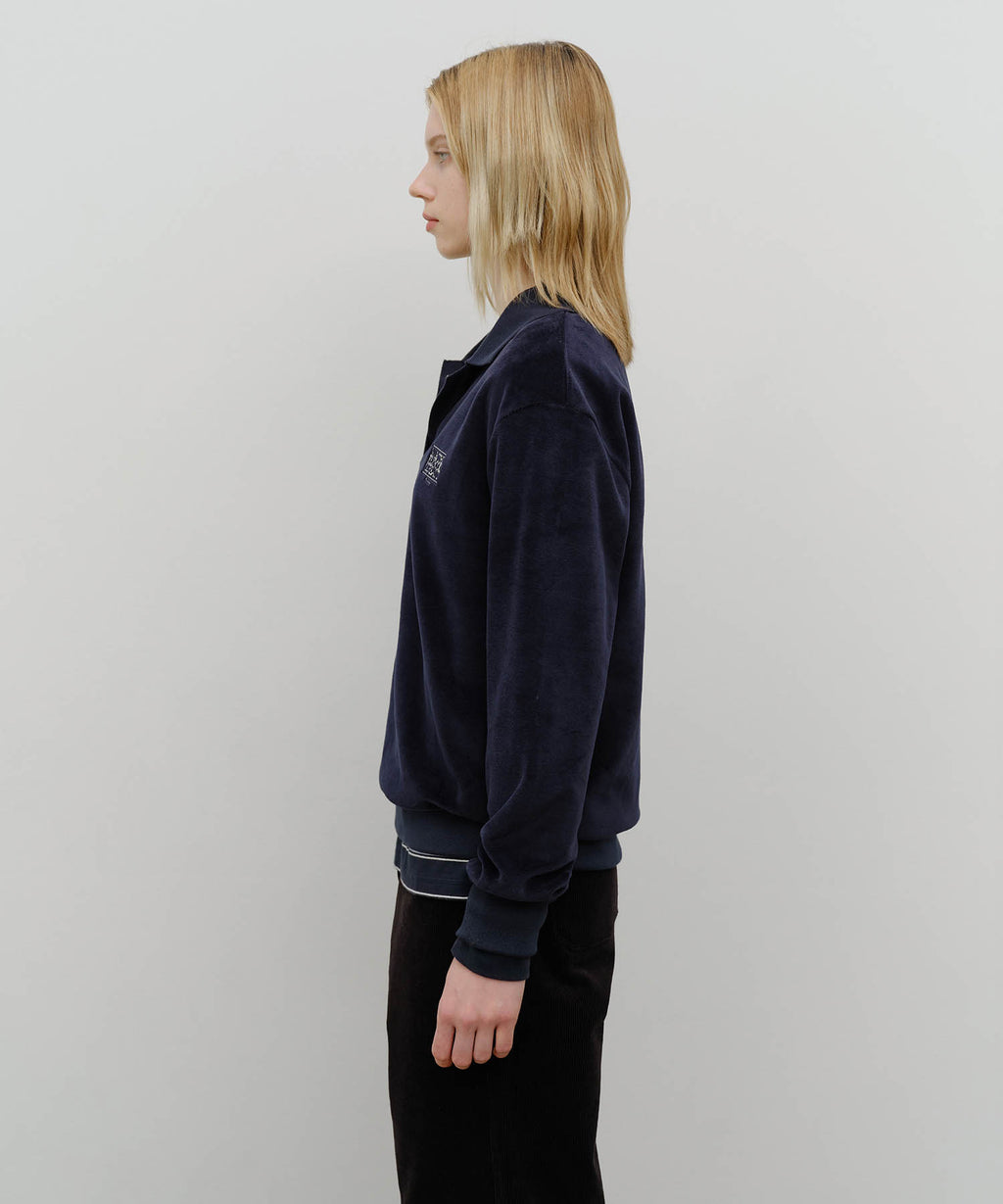 Marithé François Girbaud - Classic Logo Collared Velour Sweatshirt