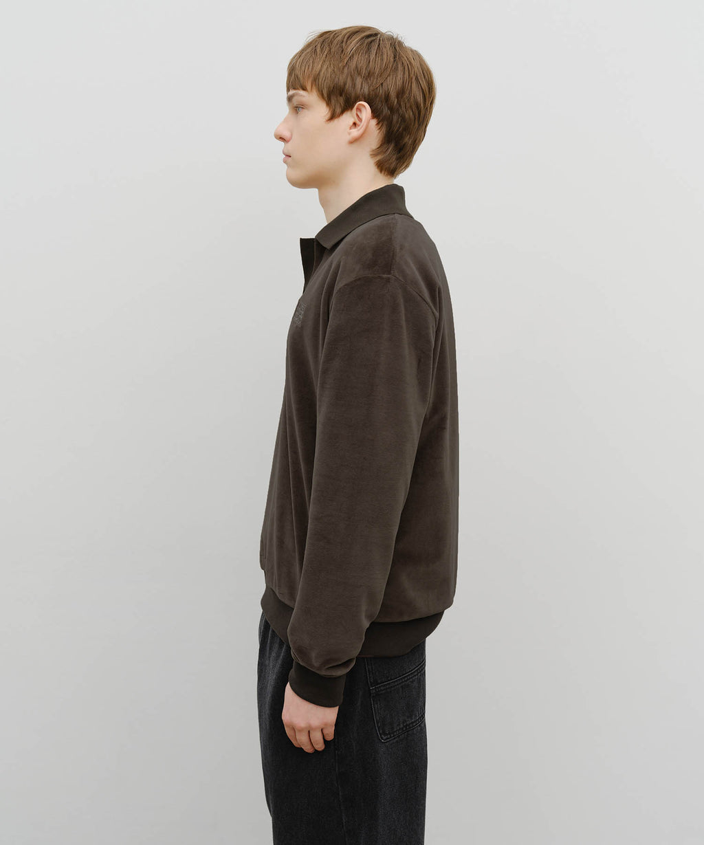 Marithé François Girbaud - Classic Logo Collared Velour Sweatshirt