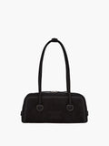 MARGESHERWOOD Soft Boston Ew Baguette Bag - Black Nubuck