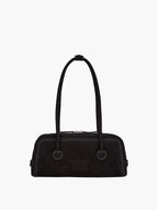 MARGESHERWOOD Soft Boston Ew Baguette Bag - Black Nubuck