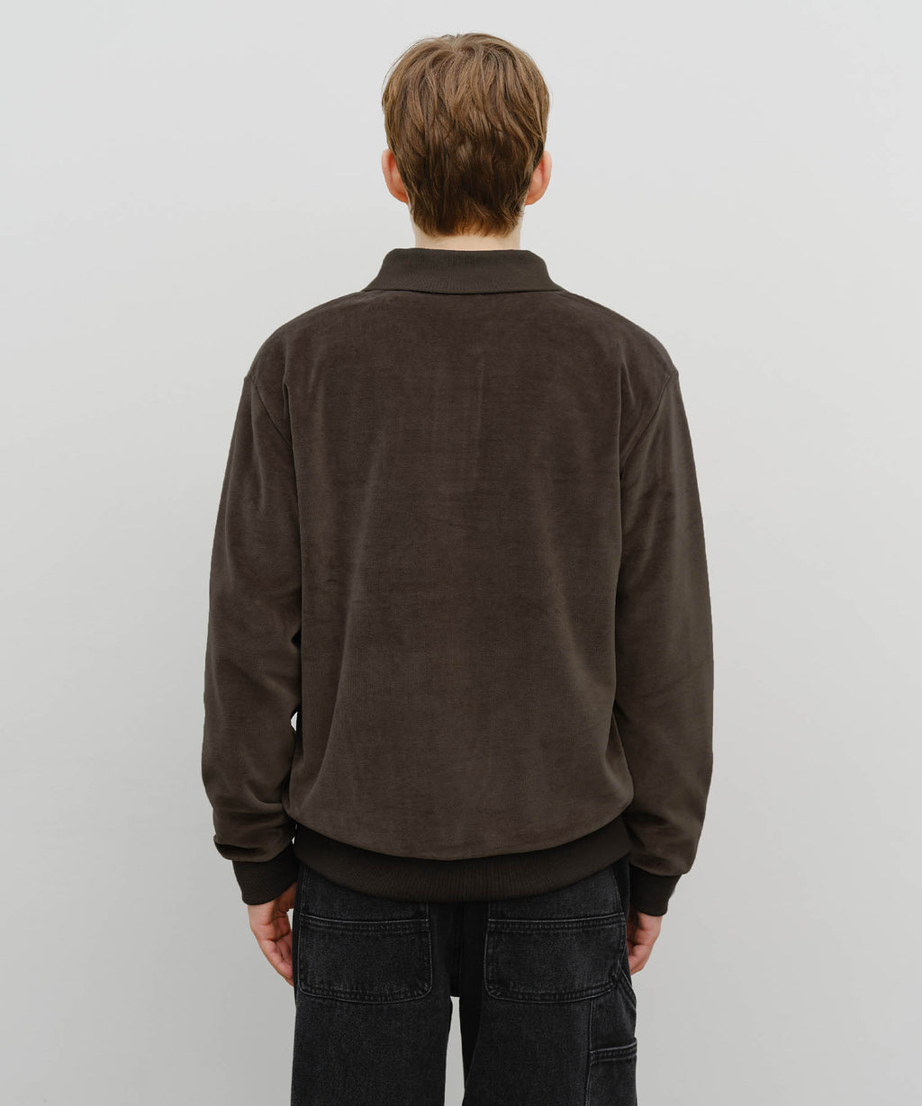 Marithé François Girbaud - Classic Logo Collared Velour Sweatshirt
