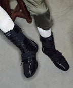 Rockfish Weatherwear Aster High Top Sneakers Black worn with white socks