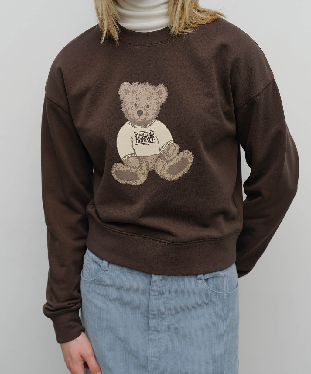 Marithé François Girbaud - W Doodle Bear Crop Sweatshirt