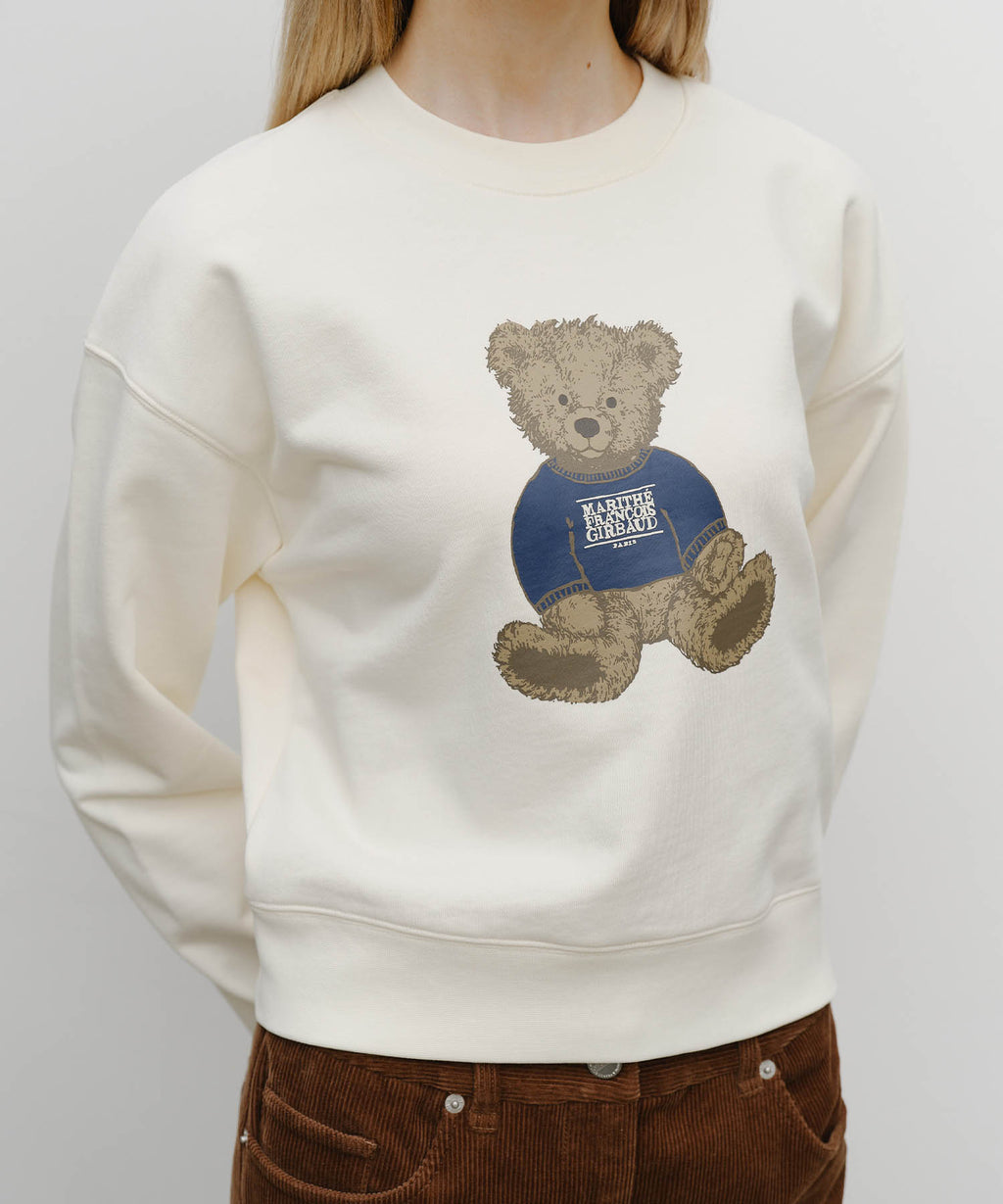 Marithé François Girbaud - W Doodle Bear Crop Sweatshirt