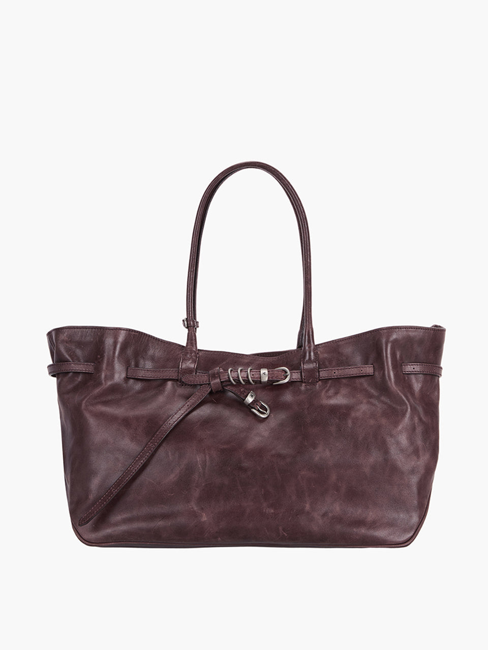 MARGESHERWOOD Grandma Used Bag Large - Wine Pull-up Leather