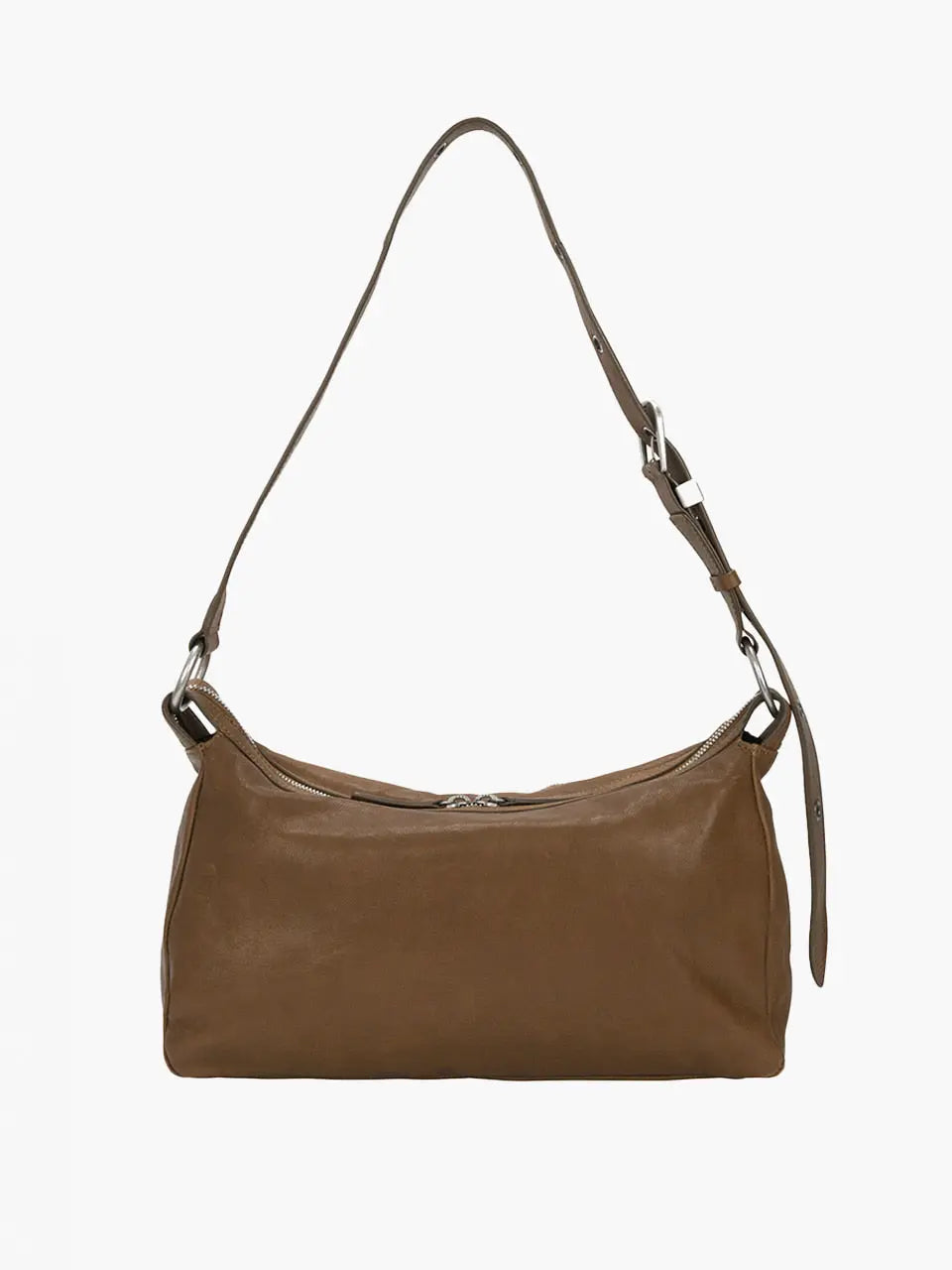MARGESHERWOOD Outpocket Hobo Shoulder Bag Vintage Camel Washed Nappa interior