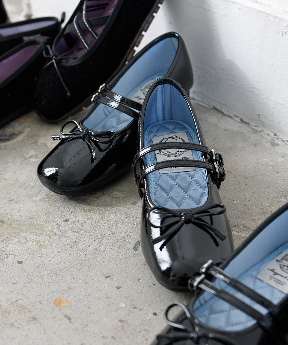 Rockfish Weatherwear Square Toe Two Strap Maryjanes 4cm Black view 5