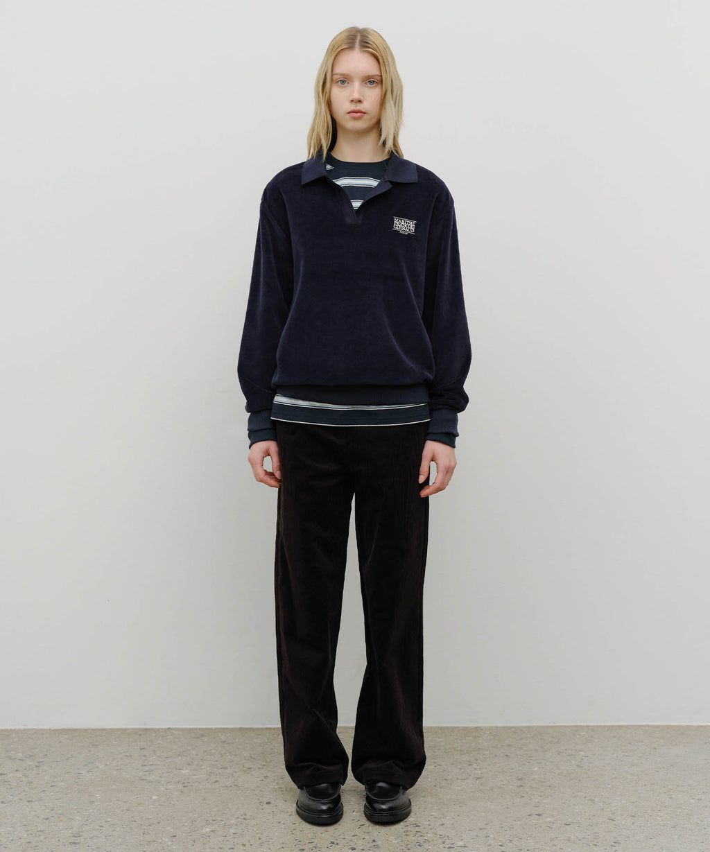 Marithé François Girbaud - Classic Logo Collared Velour Sweatshirt