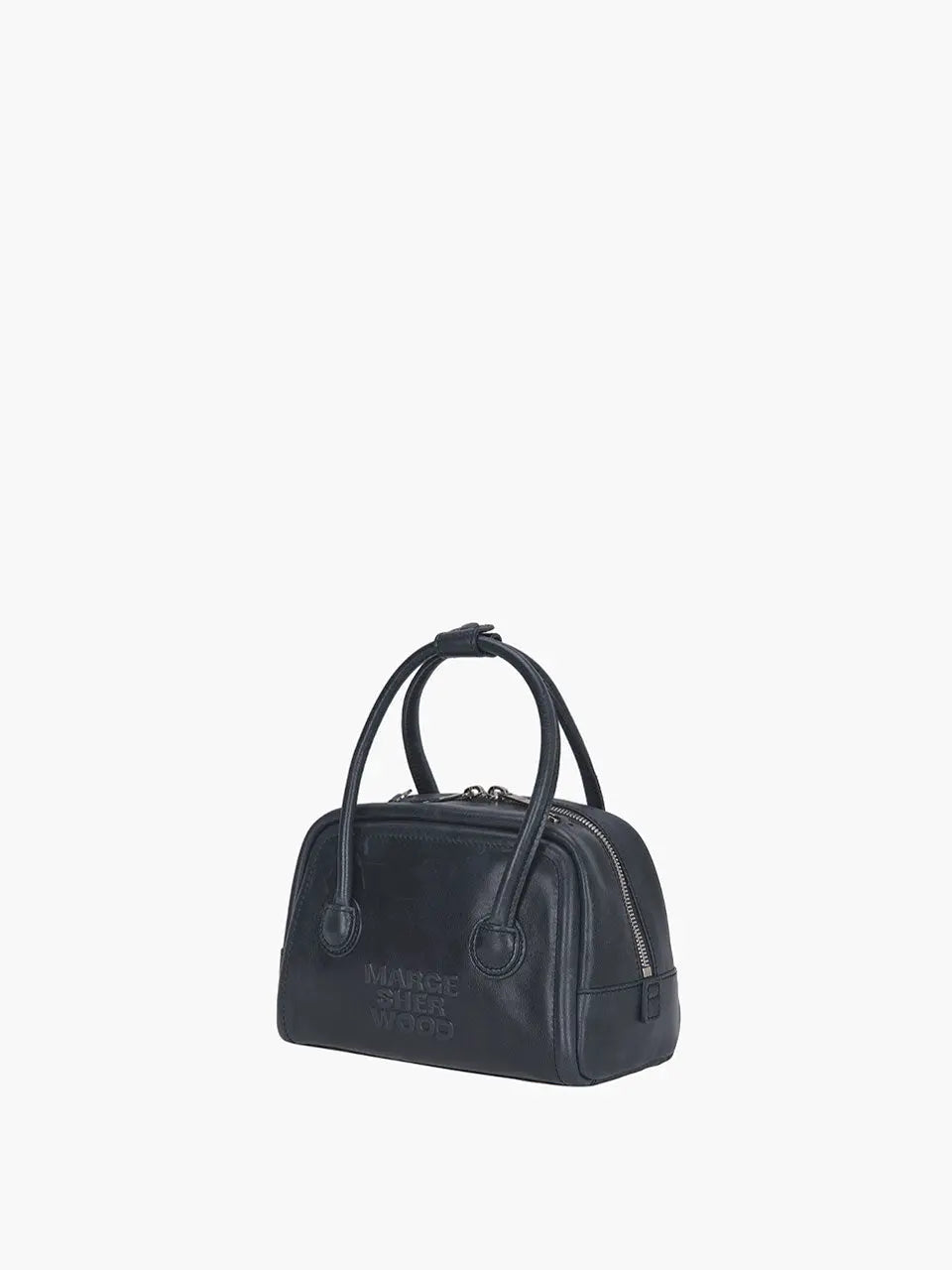 MARGESHERWOOD Soft Tote Mini Bag in Navy Pull-up leather