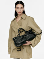 MARGESHERWOOD Grandma Used Bag - Black Pull-up Leather