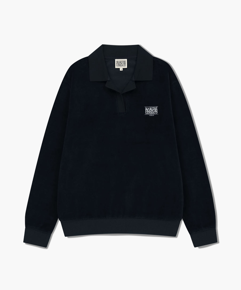 Marithé François Girbaud - Classic Logo Collared Velour Sweatshirt