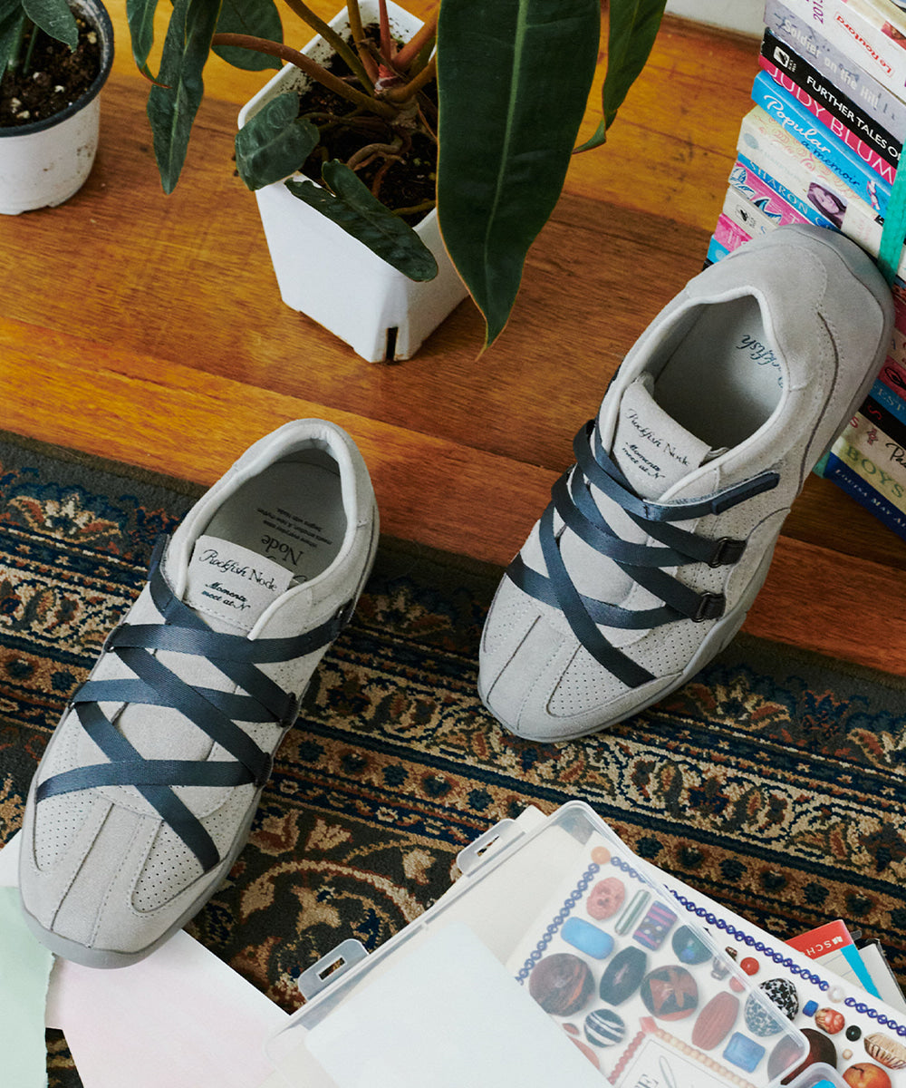 Rockfish Weatherwear ZANE X-STRAP SNEAKERS(SUEDE) Light Grey view 3