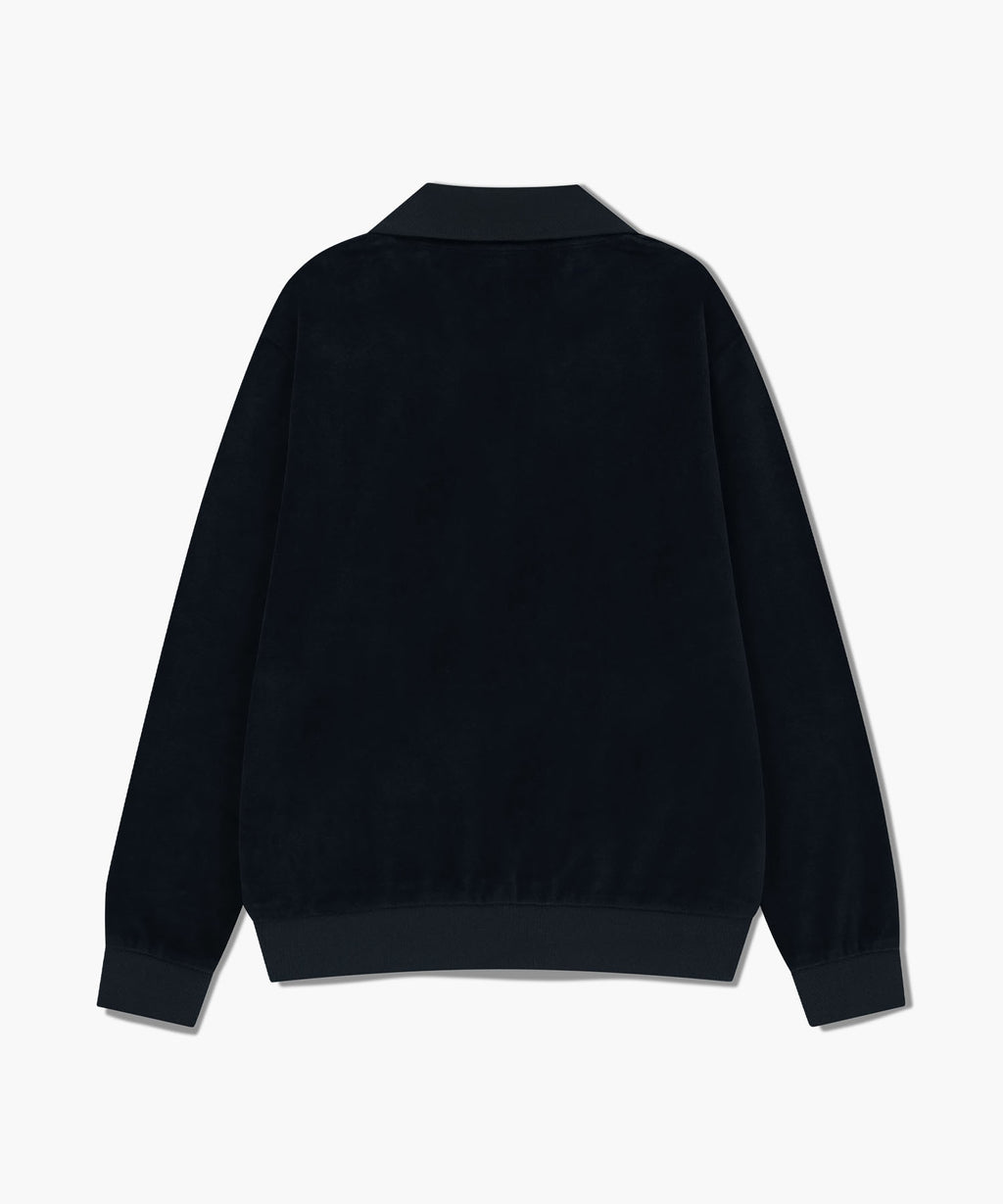Marithé François Girbaud - Classic Logo Collared Velour Sweatshirt