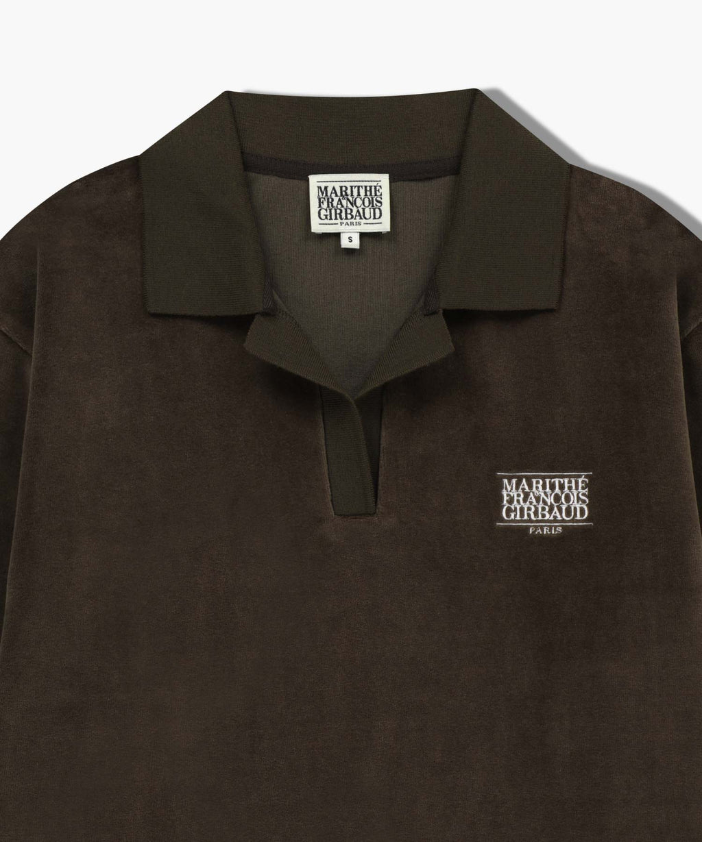 Marithé François Girbaud - Classic Logo Collared Velour Sweatshirt