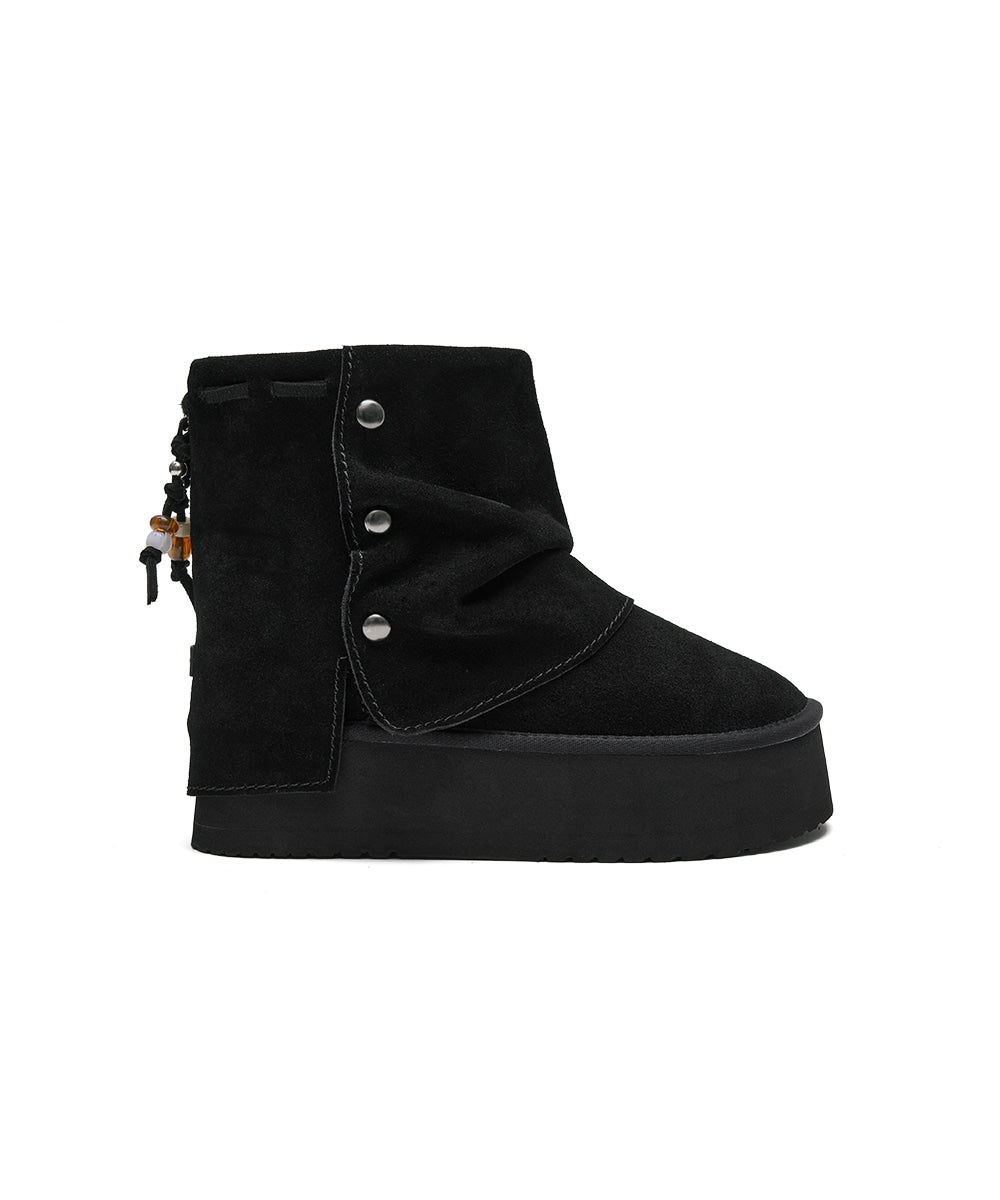 Rockfish Weatherwear Stud Maxi Folded Boots Short Black view 4
