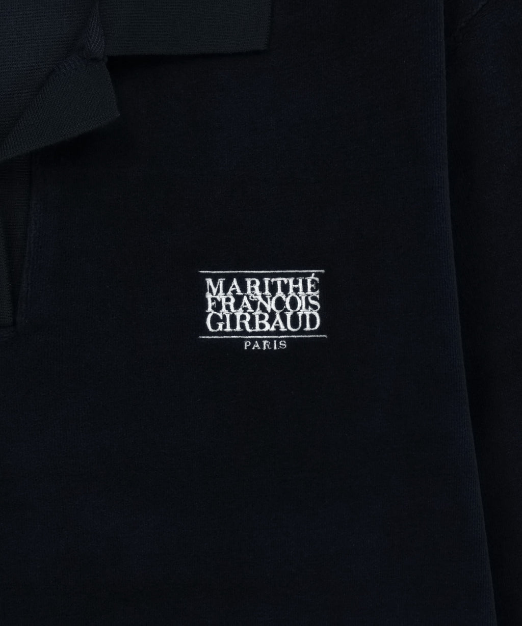 Marithé François Girbaud - Classic Logo Collared Velour Sweatshirt